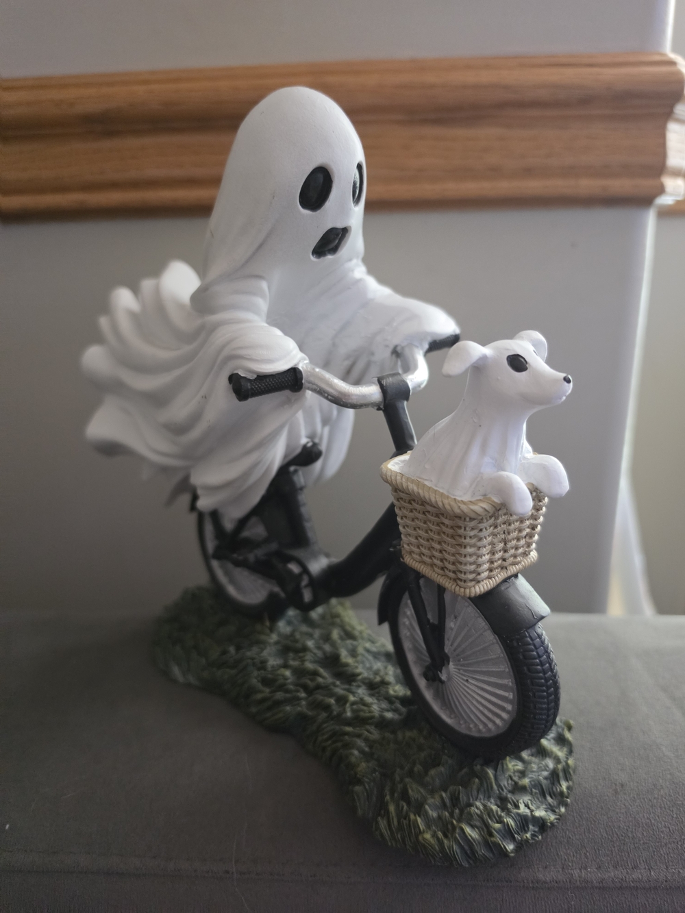 Ghost on Bicycle Figurine